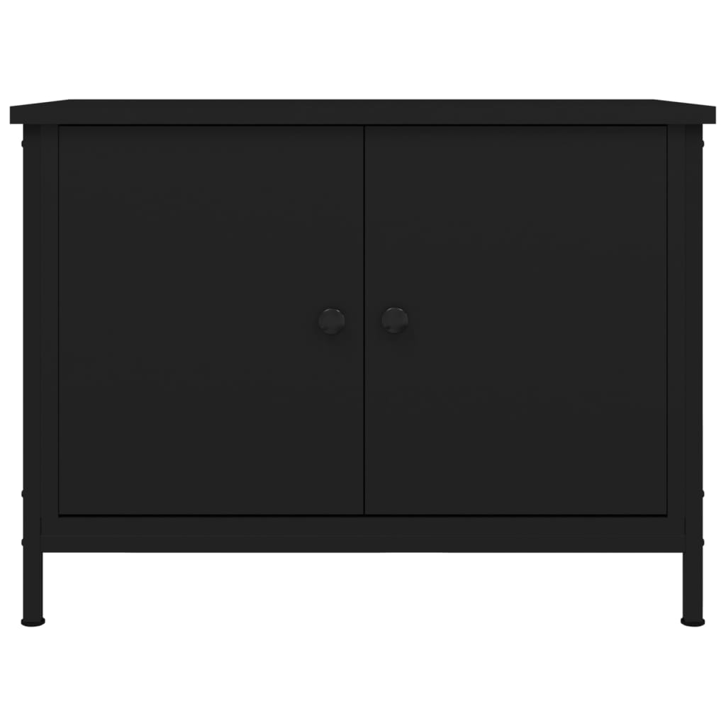 TV-Schrank mit Türen Schwarz 60x35x45 cm Holzwerkstoff