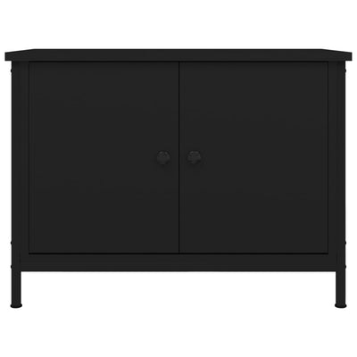 TV-Schrank mit Türen Schwarz 60x35x45 cm Holzwerkstoff