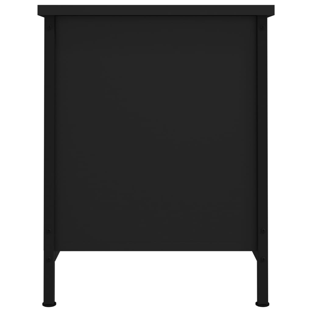 TV-Schrank mit Türen Schwarz 60x35x45 cm Holzwerkstoff