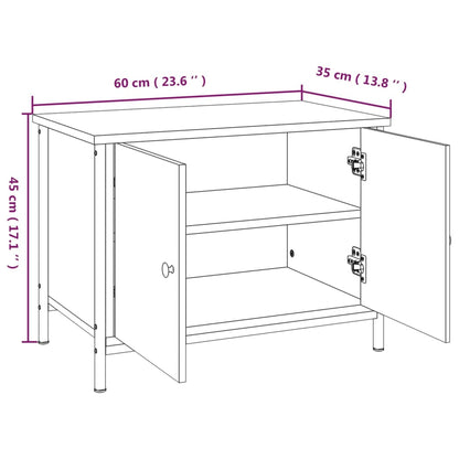 TV-Schrank mit Türen Schwarz 60x35x45 cm Holzwerkstoff