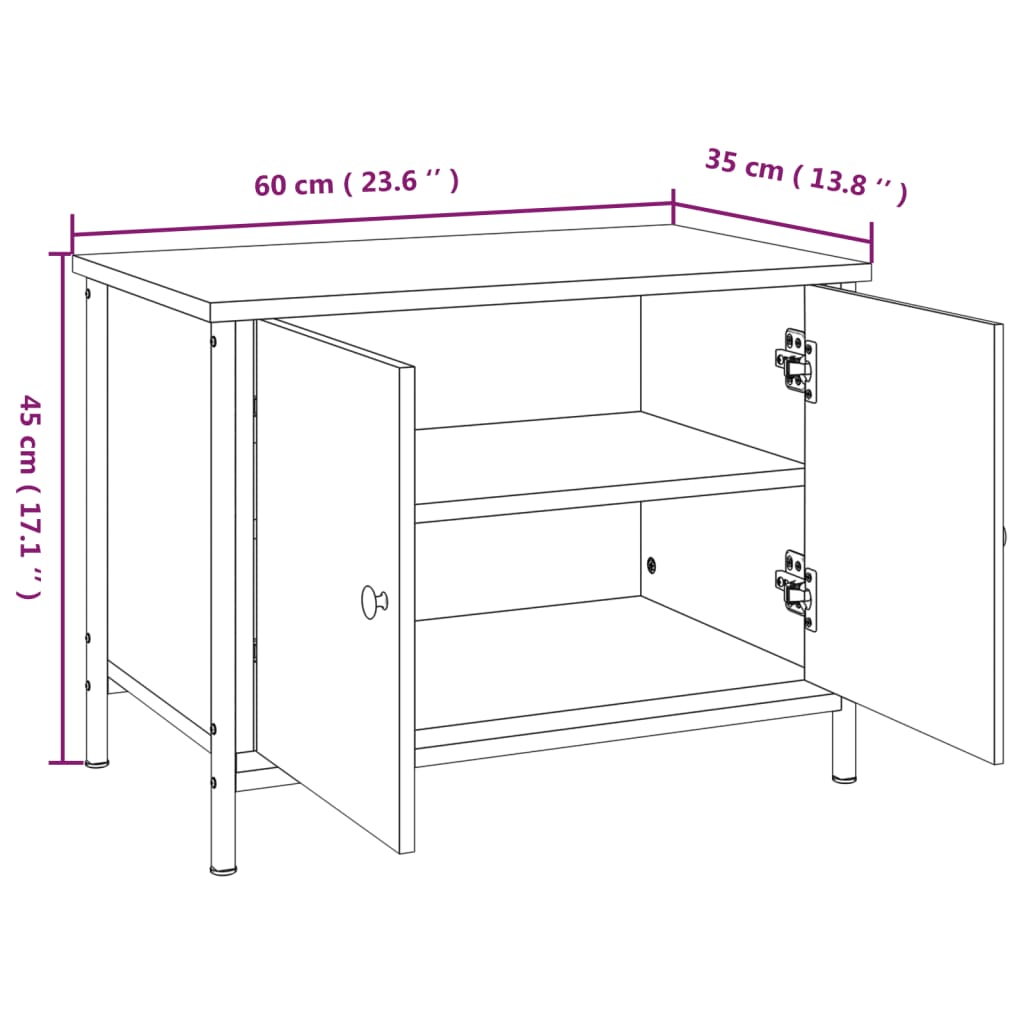 TV-Schrank mit Türen Sonoma-Eiche 60x35x45 cm Holzwerkstoff