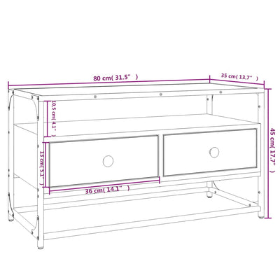 TV-Schrank Schwarz 80x35x45 cm Holzwerkstoff