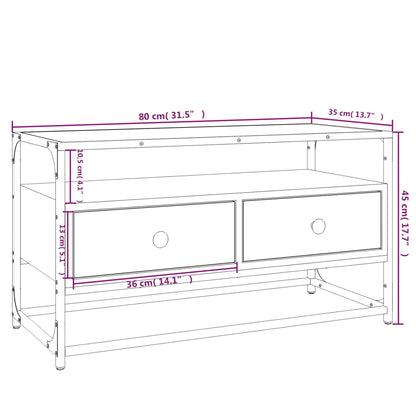 TV-Schrank Räuchereiche 80x35x45 cm Holzwerkstoff