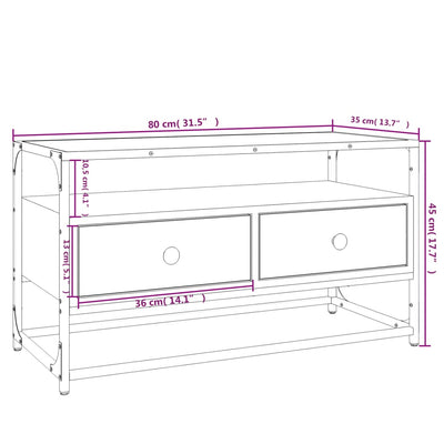 TV-Schrank Räuchereiche 80x35x45 cm Holzwerkstoff