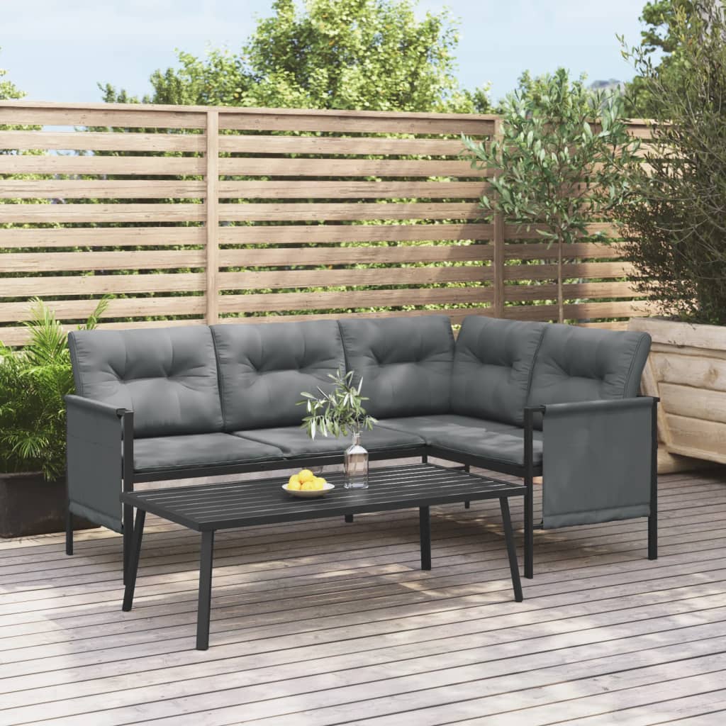 Garten Couchtisch Anthrazit 110x55x35cm Stahl