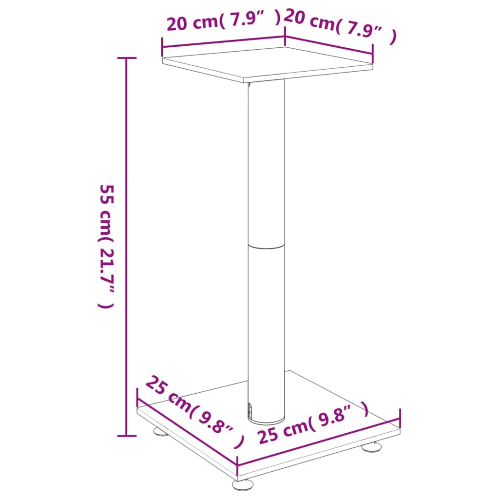 Lautsprecher-Ständer 2 Stk. Schwarz Hartglas 1 Säule