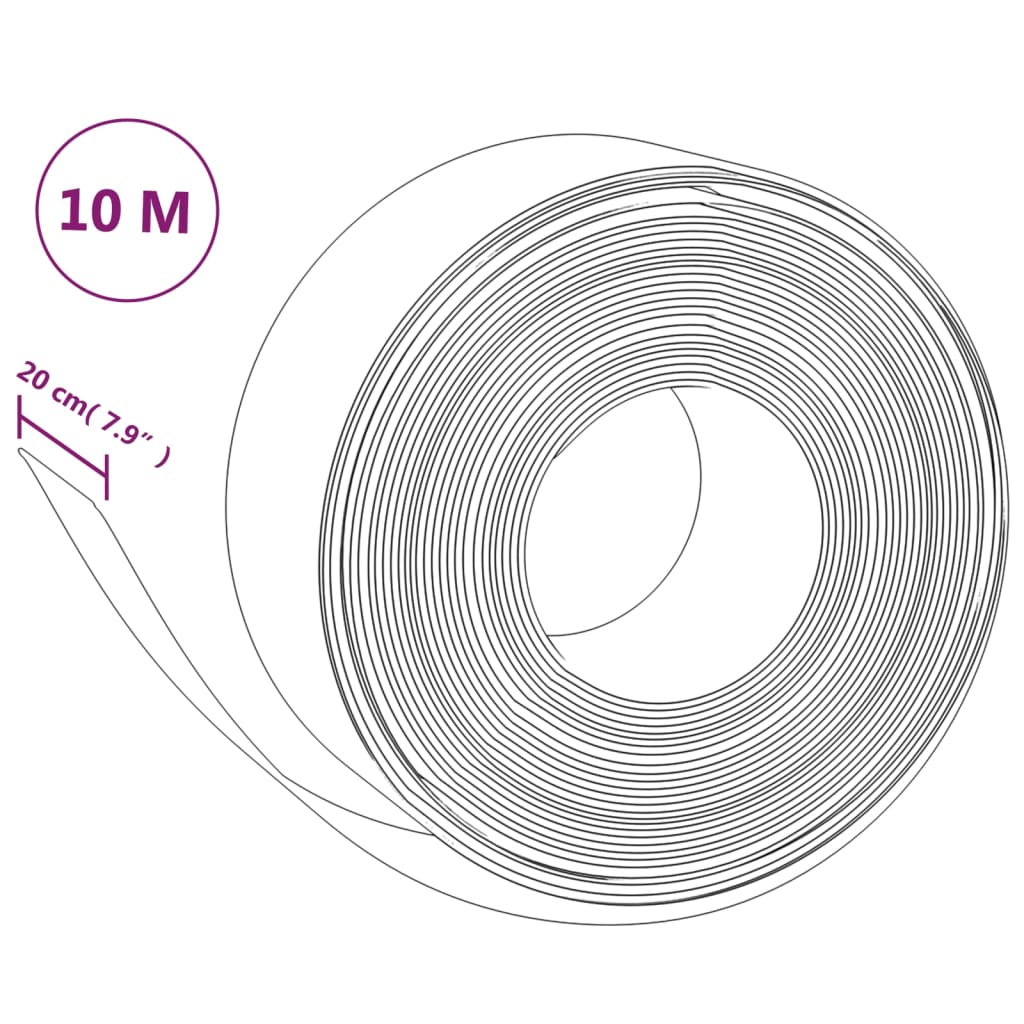 Rasenkante Grau 10 m 20 cm Polyethylen