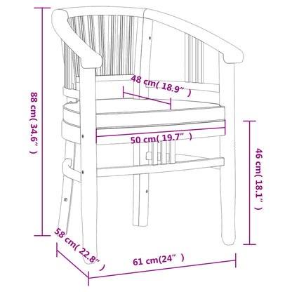 5-tlg. Garten-Essgruppe Massivholz Teak