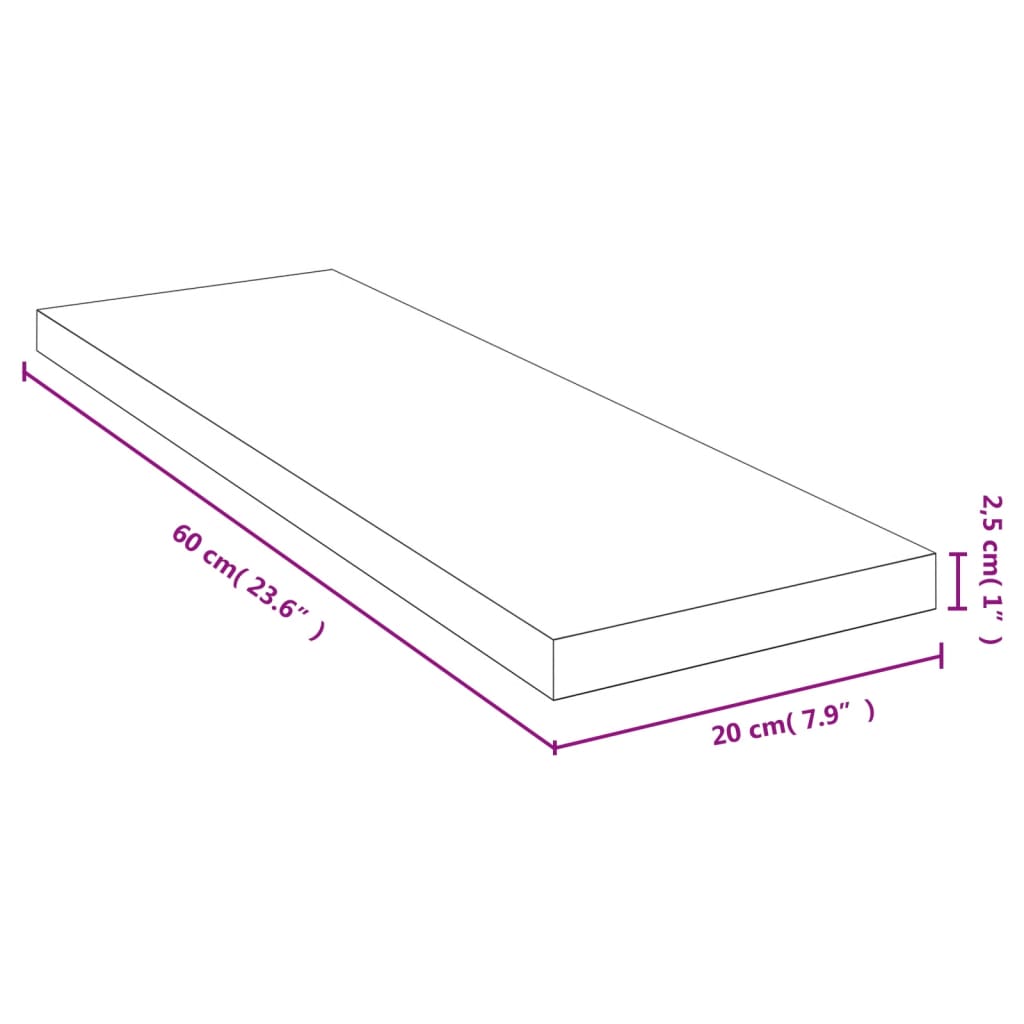 Wandregal 60x20x2,5 cm Bambus