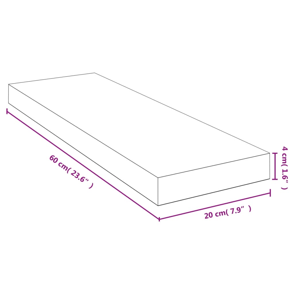 Wandregal 60x20x4 cm Bambus