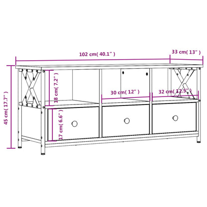 TV-Schrank Sonoma Eiche 102x33x45 cm Holzwerkstoff & Eisen