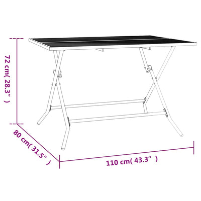 Gartentisch Klappbar Anthrazit 110x80x72 cm Stahlgitter