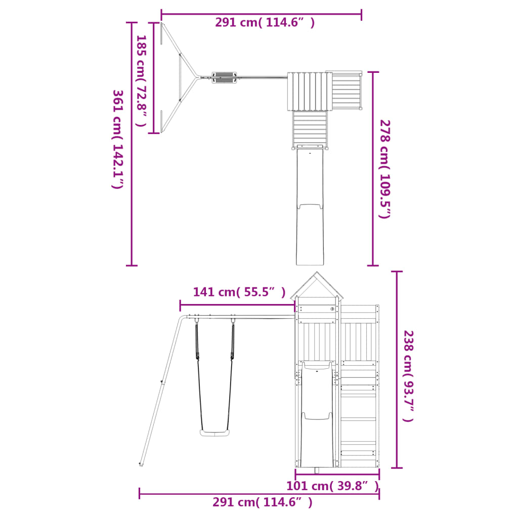 Spielturm Imprägniertes Kiefernholz