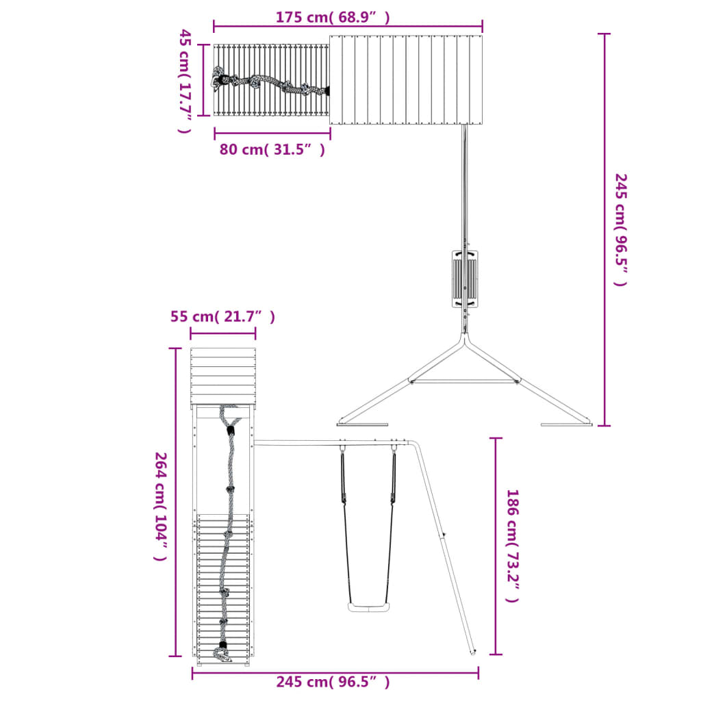 Spielturm Imprägniertes Kiefernholz