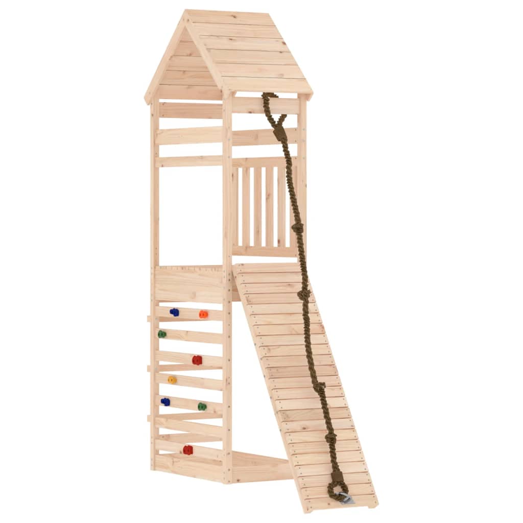 Spielturm mit Kletterwand Massivholz Kiefer