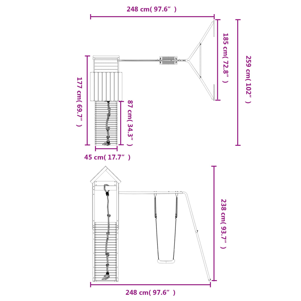 Spielturm Imprägniertes Kiefernholz