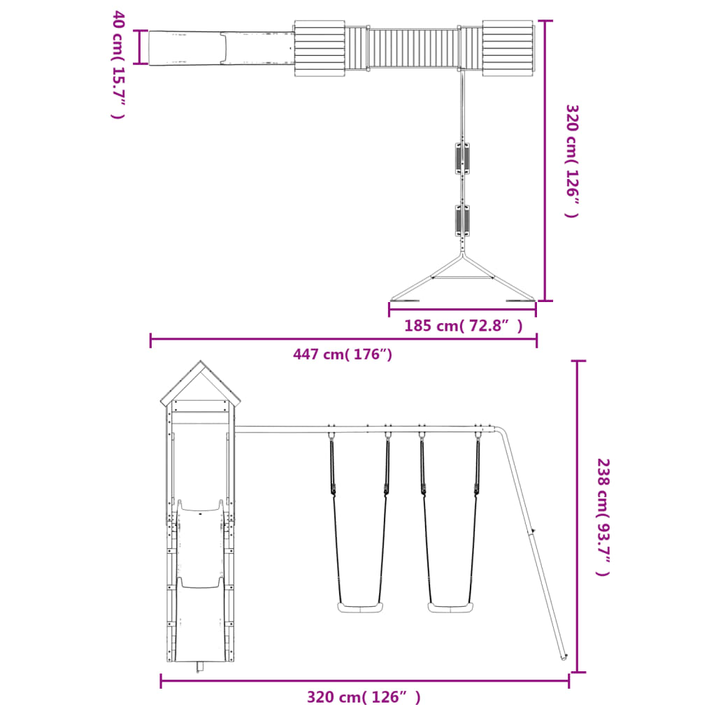 Spielturm Massivholz Douglasie