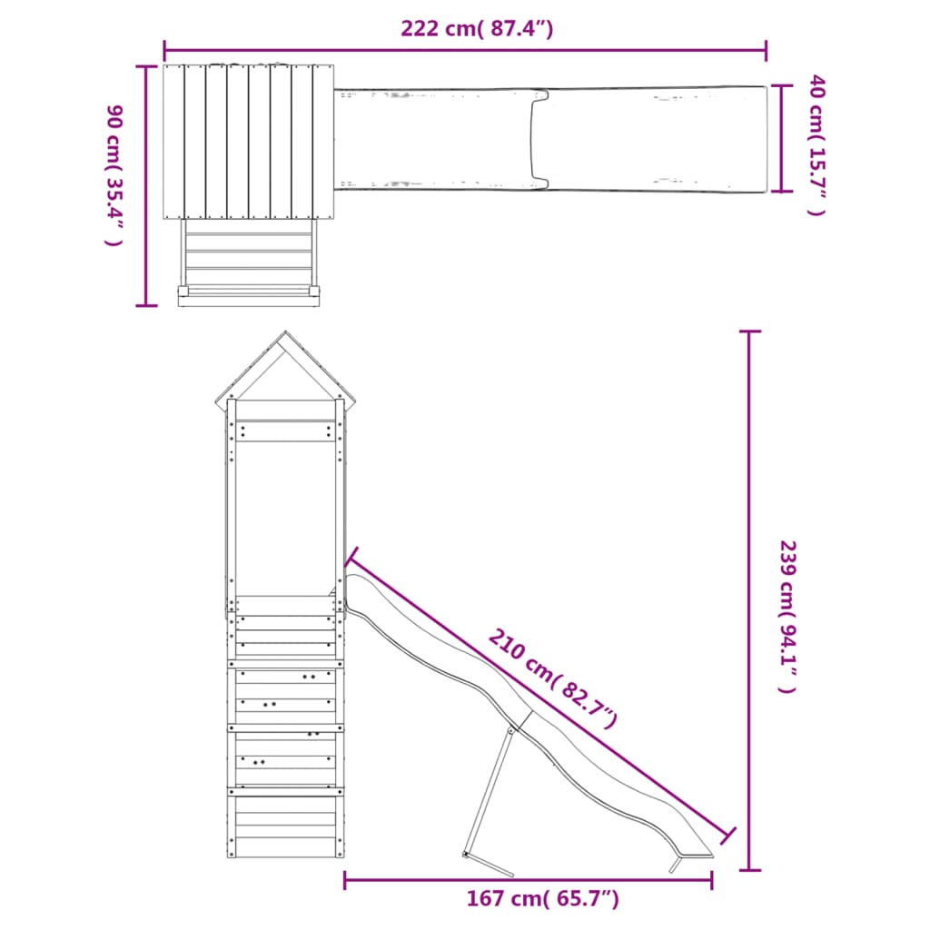 Spielturm Massivholz Douglasie