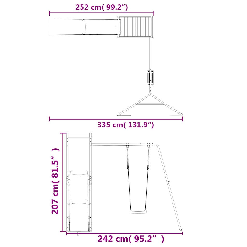 Spielturm Massivholz Douglasie