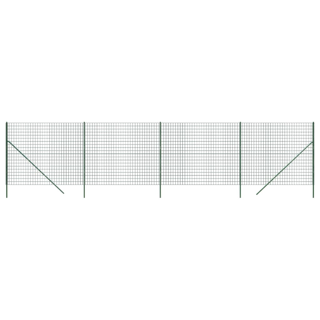 Maschendrahtzaun Grün 1,6x10 m Verzinkter Stahl