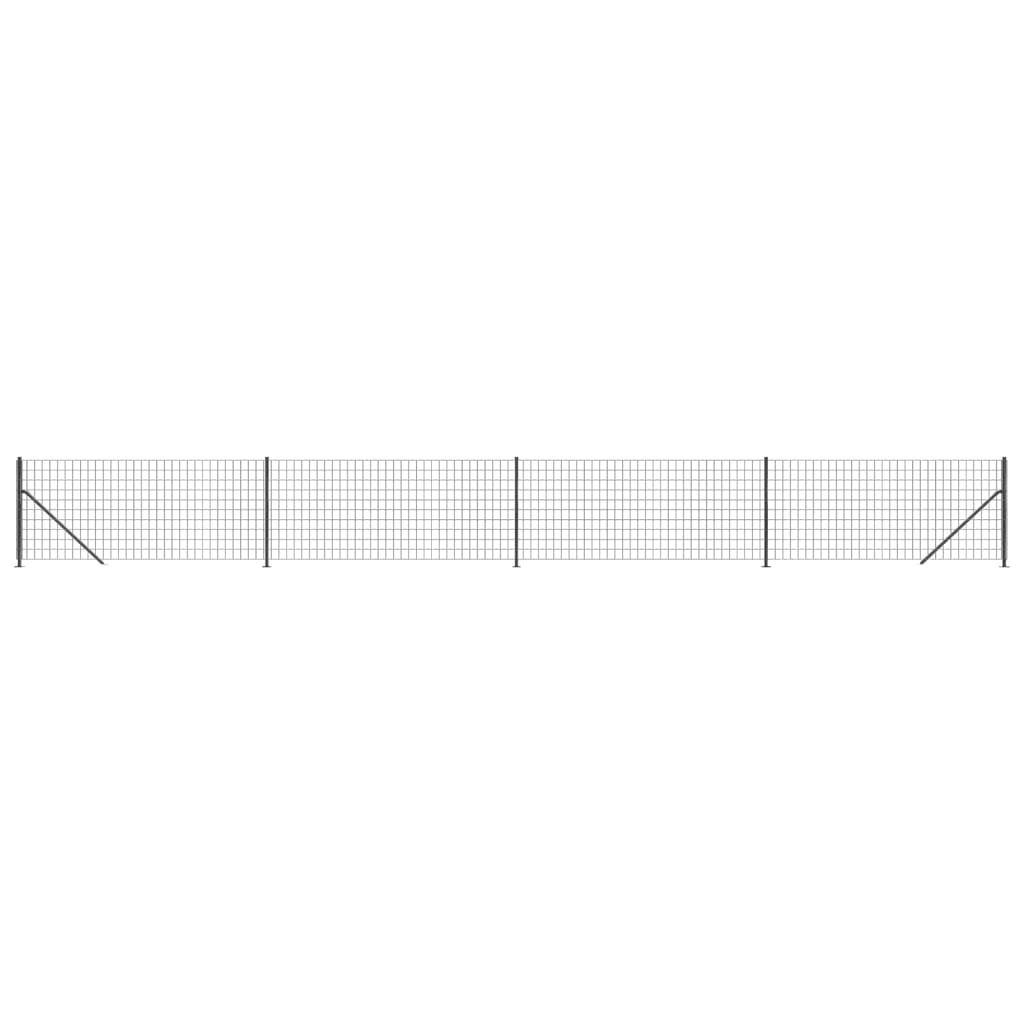 Maschendrahtzaun mit Bodenflansch Anthrazit 1,1x10 m