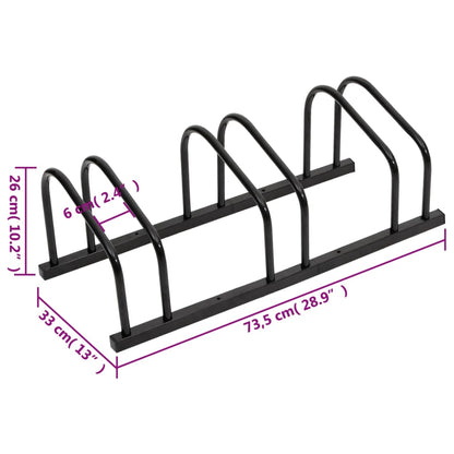 Fahrradständer für 3 Fahrräder Schwarz Stahl