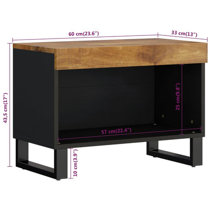 TV-Schrank 60x33x43,5 cm Massivholz Mango