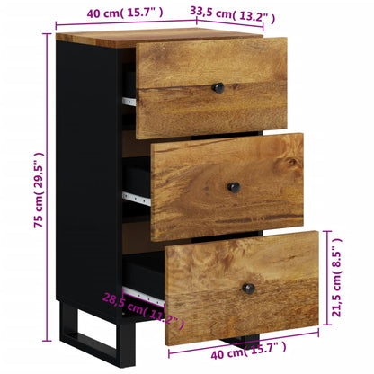 Sideboard mit 3 Schubladen 40x33,5x75 cm Massivholz Mango