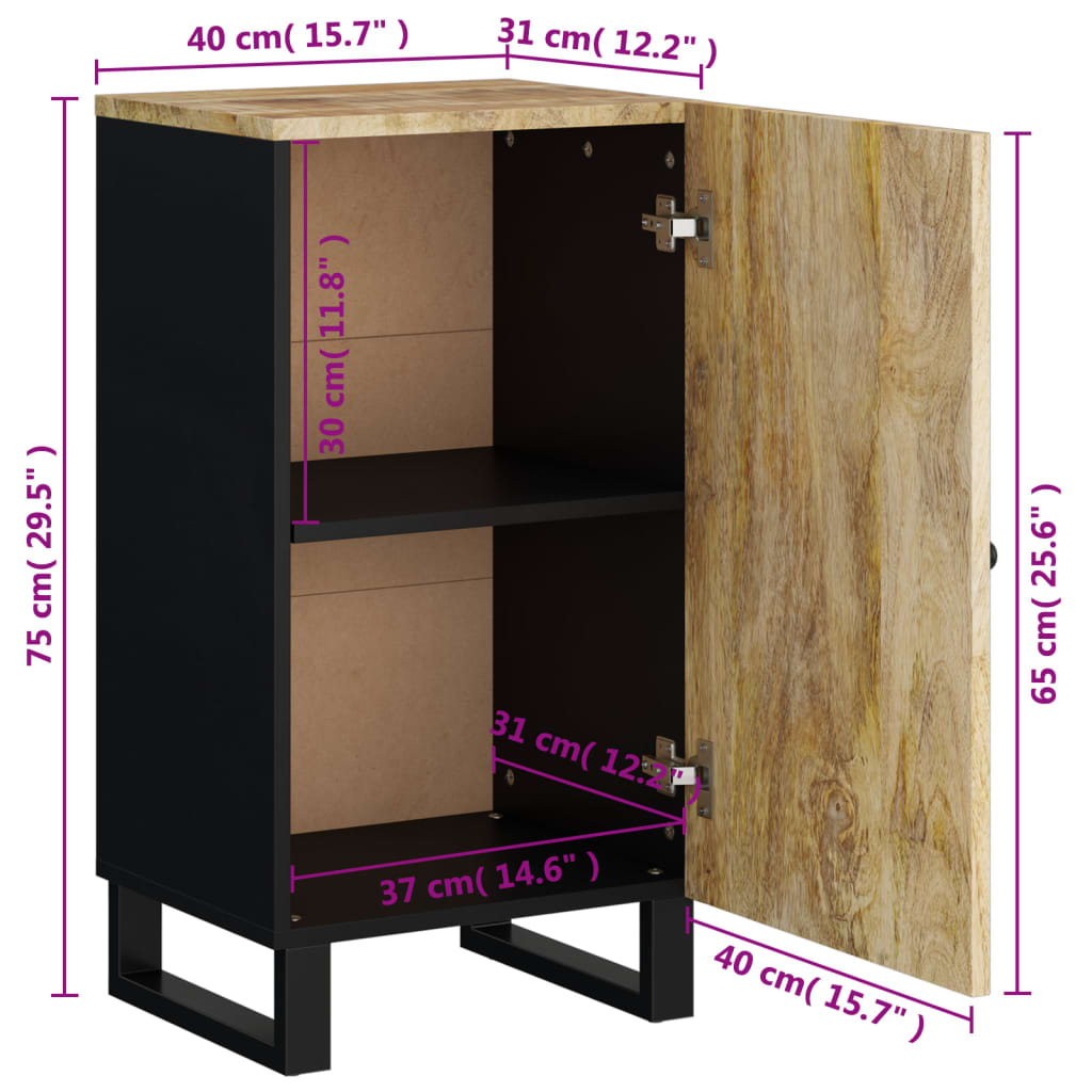 Sideboard mit Tür 40x31x75 cm Massivholz Mango