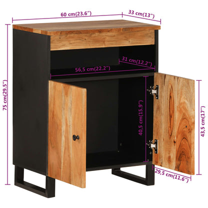 Sideboard mit 2 Türen 60x33x75 cm Massivholz Akazie