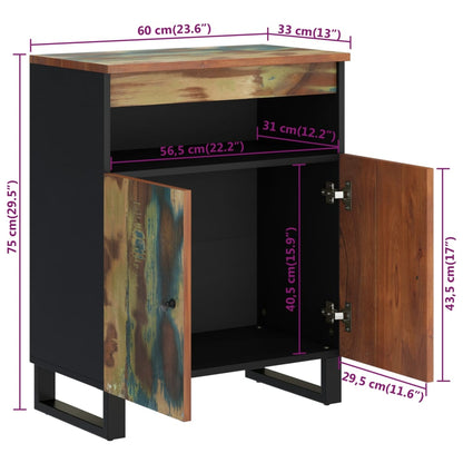 Sideboard mit 2 Türen 60x33x75 cm Altholz Massiv