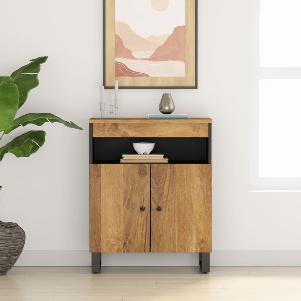 Sideboard mit 2 Türen 60x33x75 cm Massivholz Mango