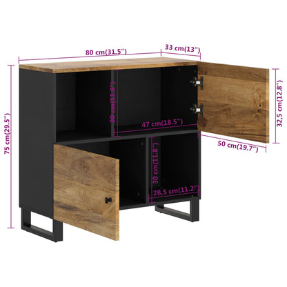 Sideboard mit 2 Türen 80x33x75 cm Massivholz Mango