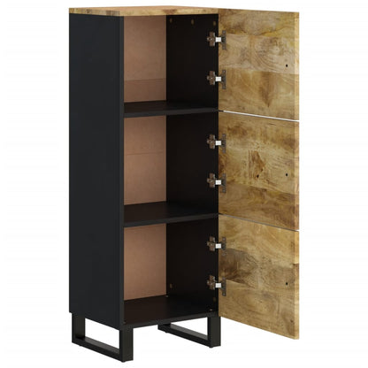 Highboard mit 3 Türen 40x33x110 cm Massivholz Mango & Eisen