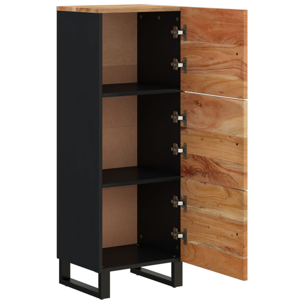 Highboard mit 3 Türen 40x33x110 cm Massivholz Akazie & Eisen