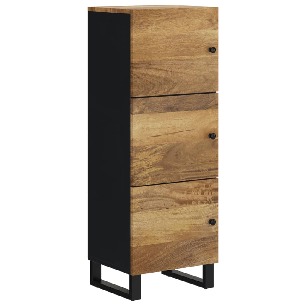 Highboard mit 3 Türen 40x33x110 cm Massivholz Mango & Eisen