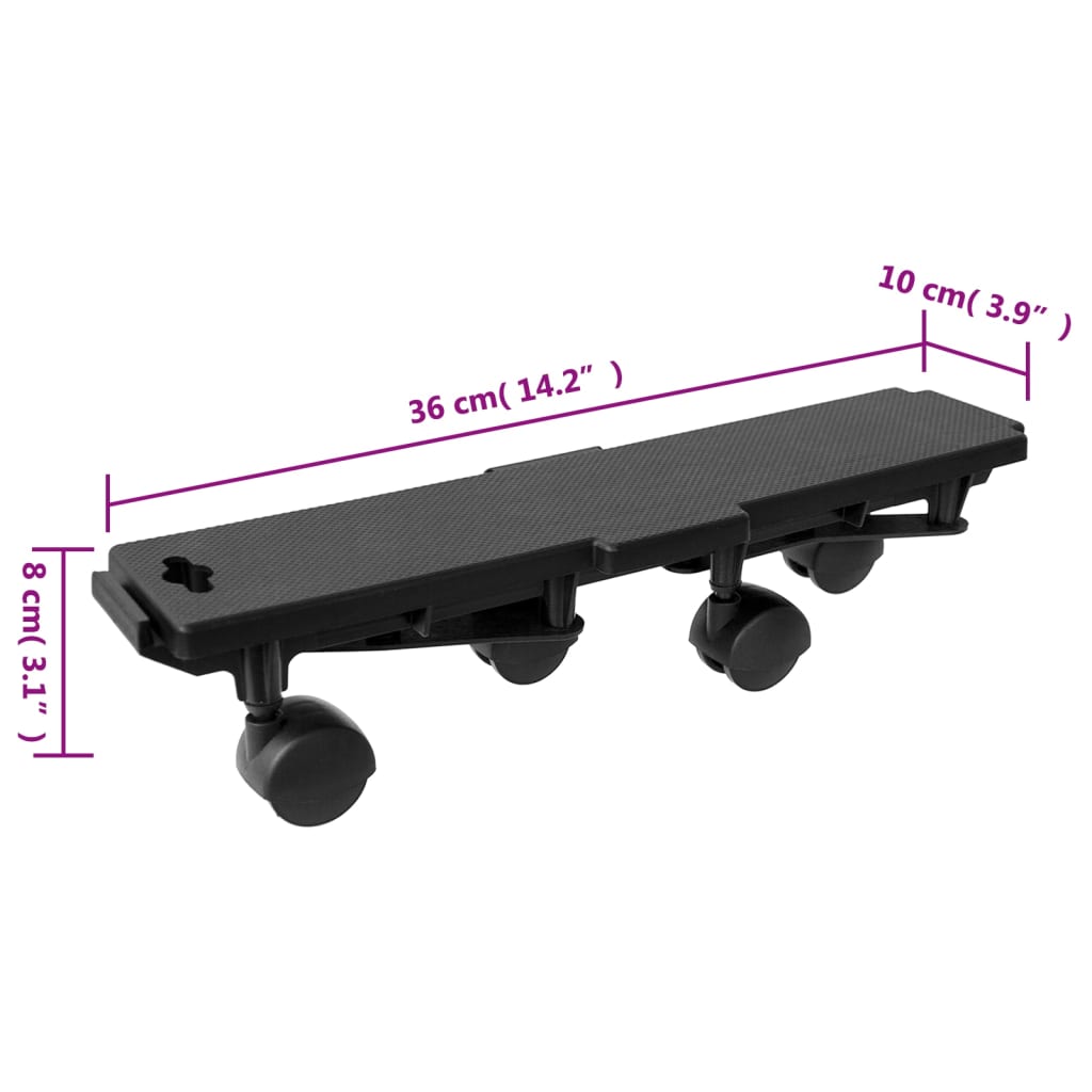 Transportroller mit 4 Rollen 6 Stk. Schwarz Polypropylen 170 kg