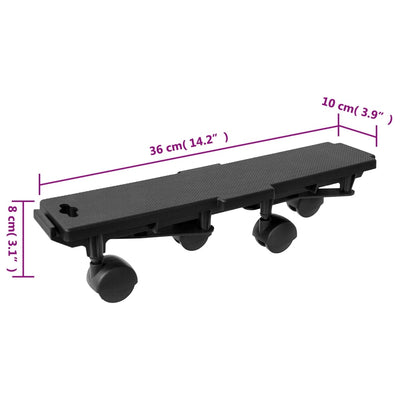 Transportroller mit 4 Rollen 6 Stk. Schwarz Polypropylen 170 kg