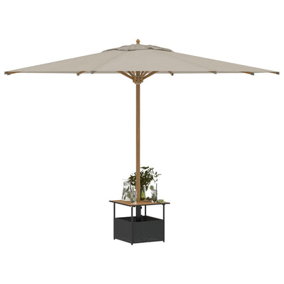 Gartentisch mit Schirmloch Schwarz 55x55x46,5 cm Poly Rattan