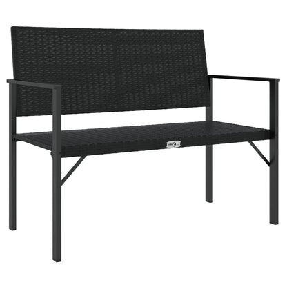 Gartenbank 2-Sitzer Schwarz Poly Rattan