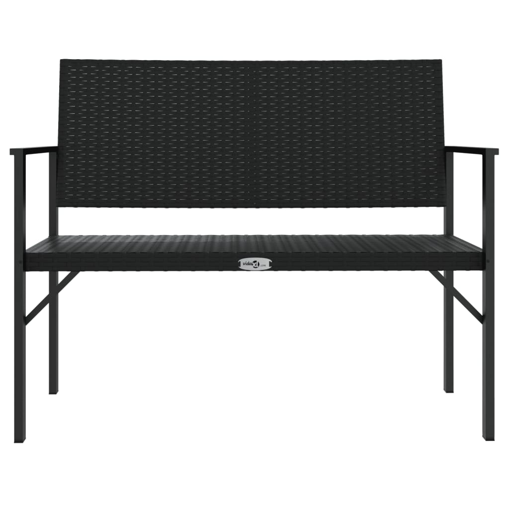 Gartenbank 2-Sitzer Schwarz Poly Rattan