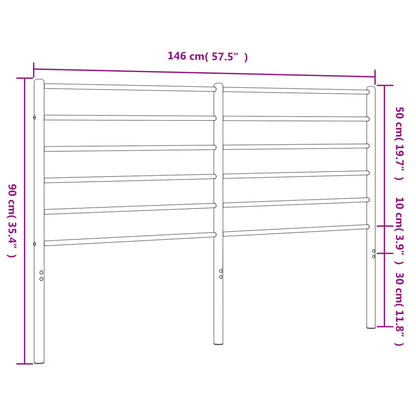 Kopfteil Metall Schwarz 140 cm