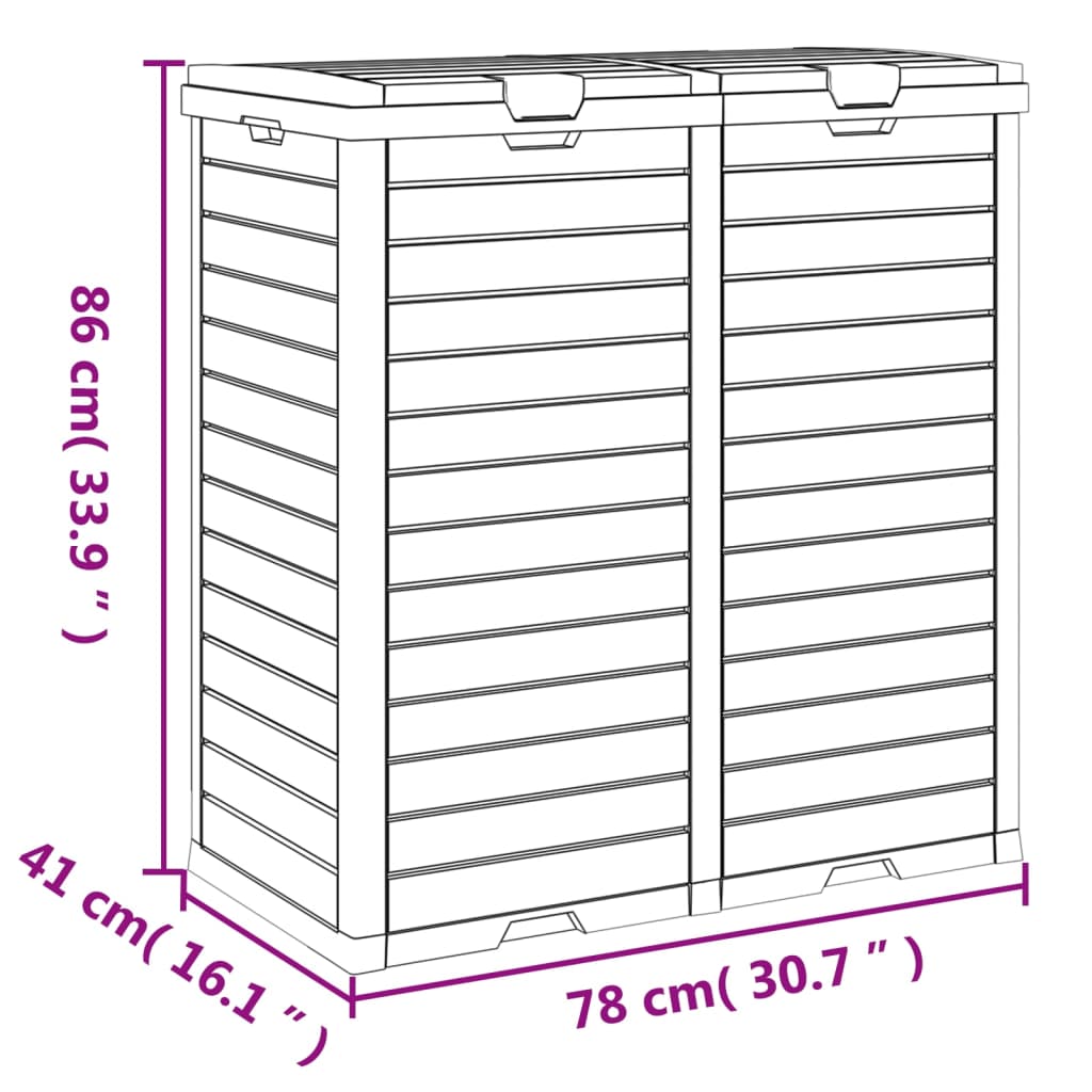 Outdoor-Mülltonne Schwarz 78x41x86 cm Polypropylen