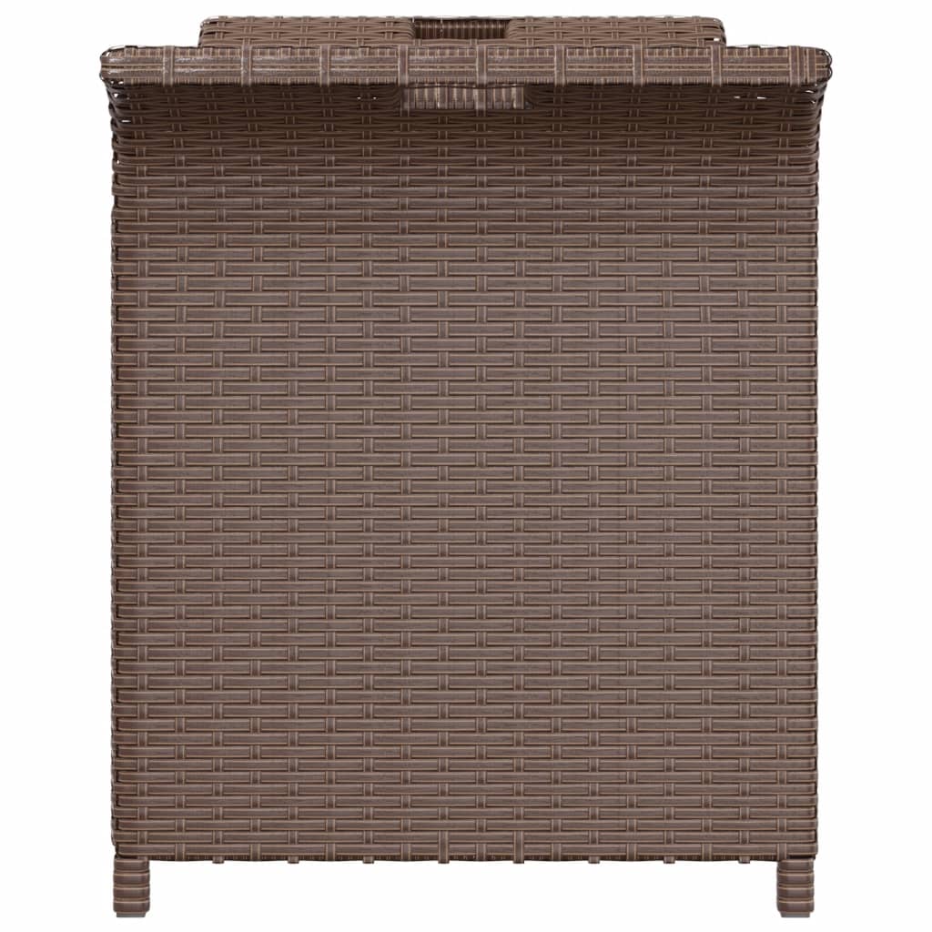 Gartenbank mit Kissen Braun 116x46x57 cm Poly Rattan