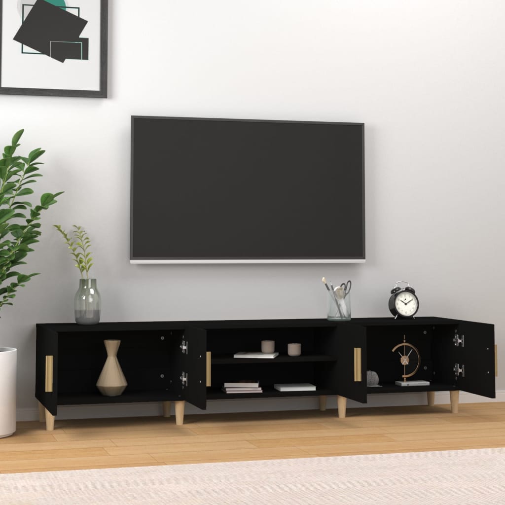 TV-Schrank Schwarz 180x31,5x40 cm Holzwerkstoff