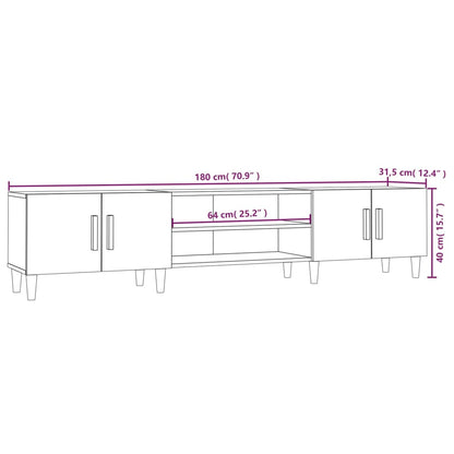 TV-Schrank Schwarz 180x31,5x40 cm Holzwerkstoff