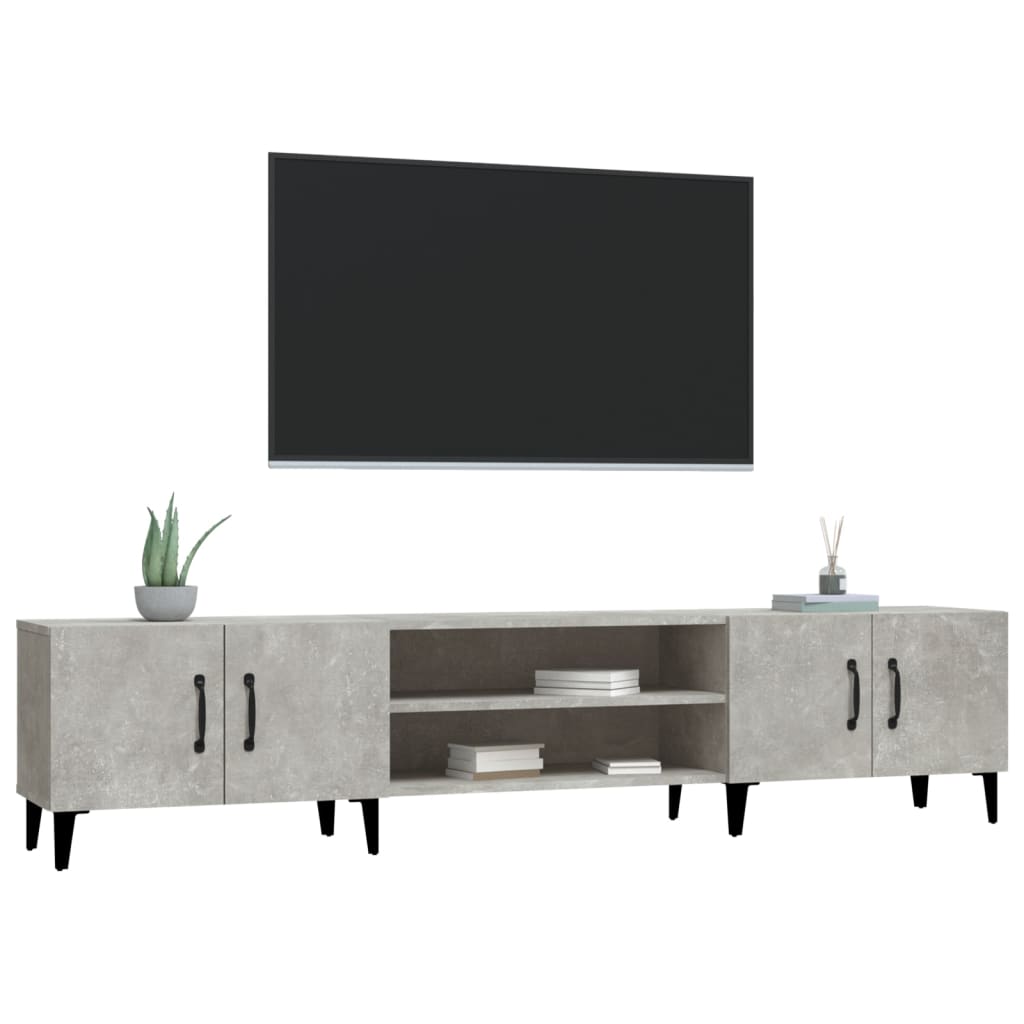 TV-Schrank Betongrau 180x31,5x40 cm Holzwerkstoff