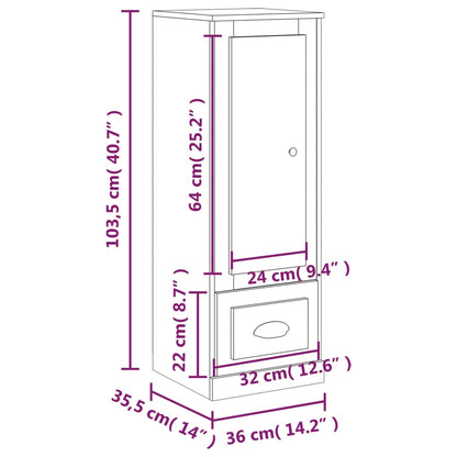 Highboard Weiß 36x35,5x103,5 cm Holzwerkstoff