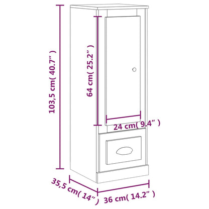 Highboard Braun Eichen-Optik 36x35,5x103,5 cm Holzwerkstoff