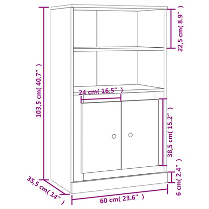 Highboard Weiß 60x35,5x103,5 cm Holzwerkstoff